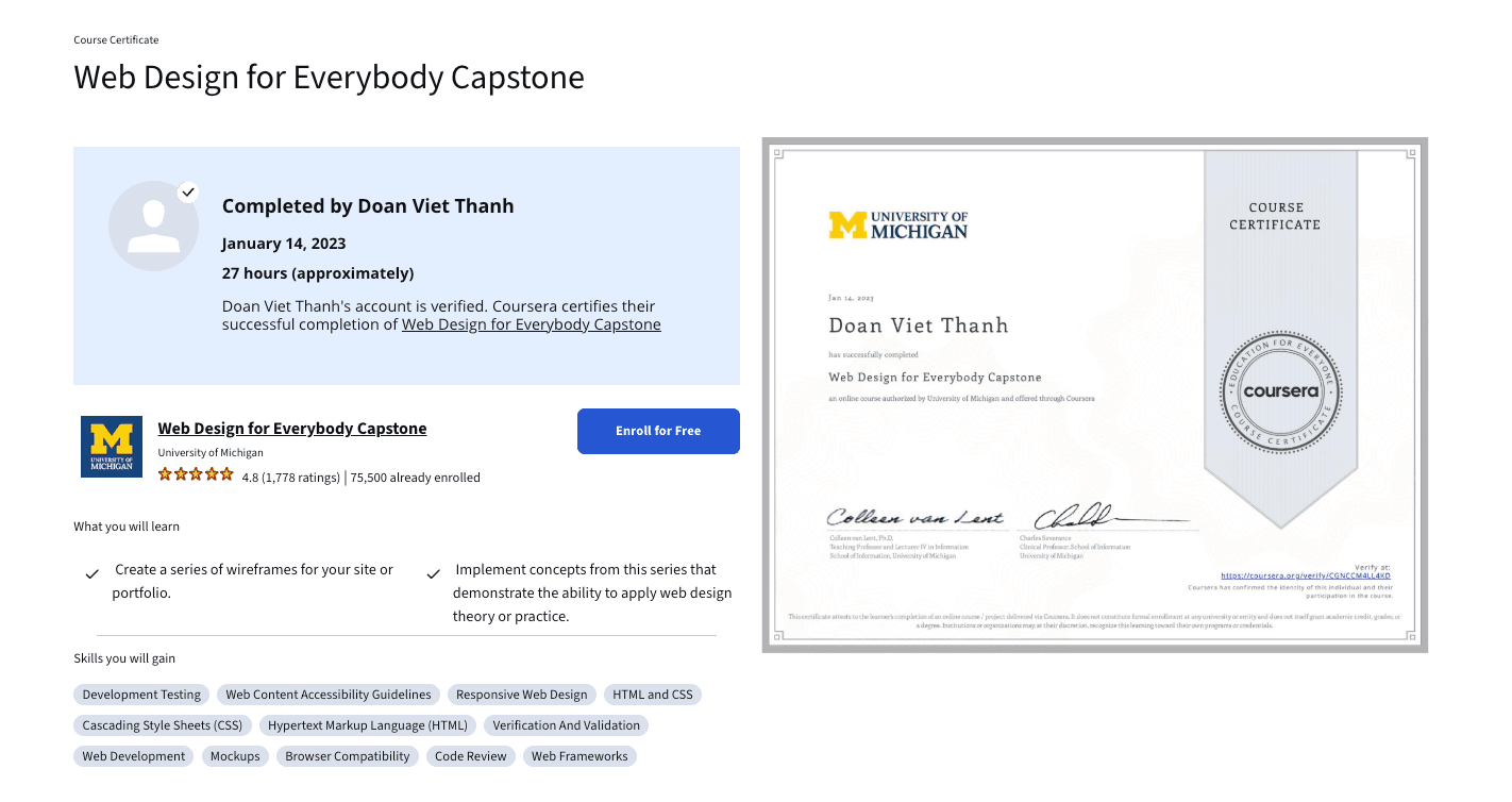 Web Design for Everybody Capstone